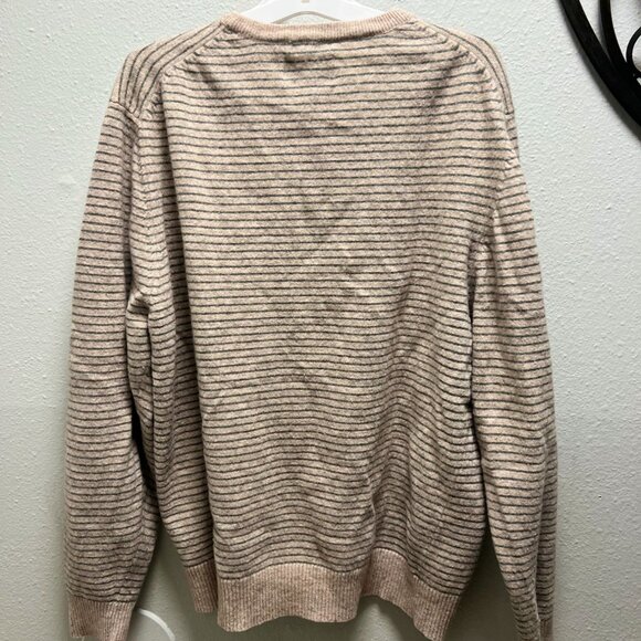American Eagle Outfitters Vintage Slim Fit Striped Sweater XXL Beige - Picture 6 of 7